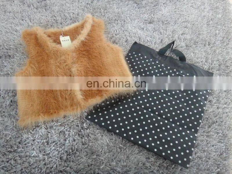 Knitted fur vest waistcoat women nutria fur mini vest