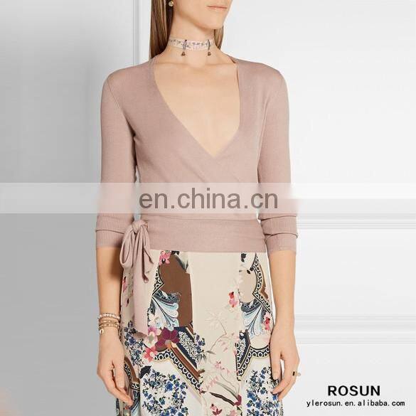 Formal Suits for Women Deep V Neck Cashmere Pullover Sweater