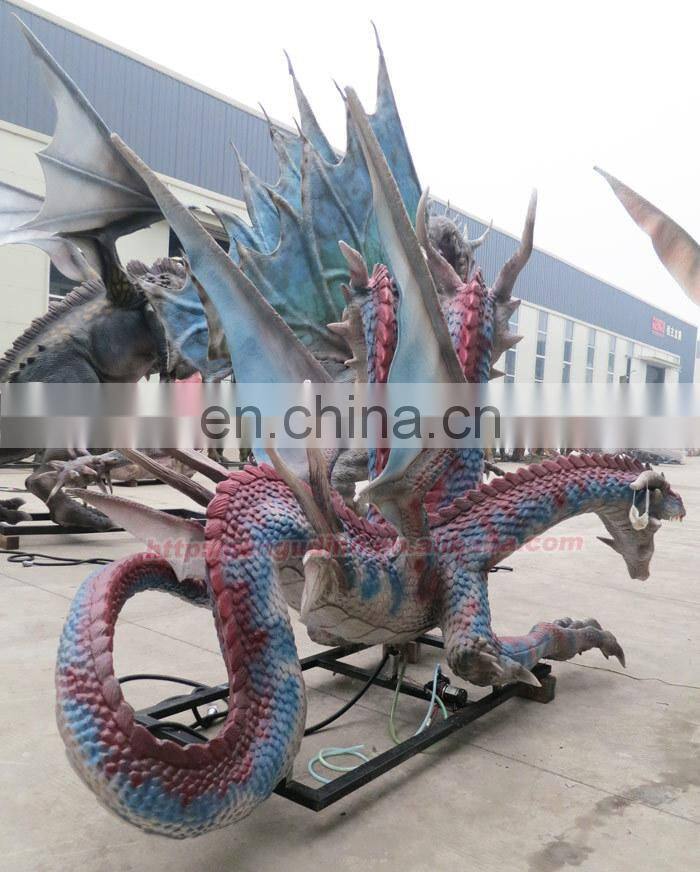 Outdoor Amusement Park Equipment Resin Dragon Garden Statues