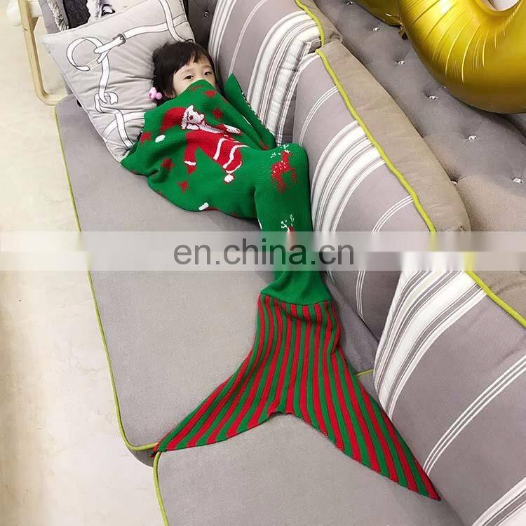 Handmade pretty mermaid tail blanket must-have Christmas gifts adults and kids sleeping bags warm mermaid blanket in winter