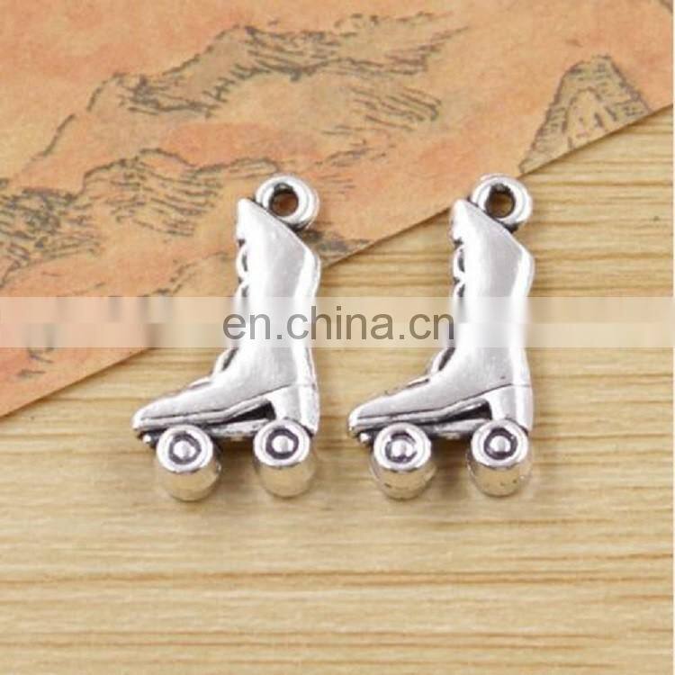 Jewelry Findings Antique Silver 3D 20mm*11mm Roller Skate Charms Ice Skate Pendant