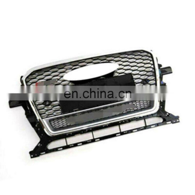 Chrome Frame Black Mesh Chrome Ring RSQ5 Style Grille Fit 2013 14 15 16 for Audi Q5