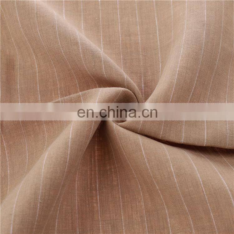100% Linen Yarn Dyed Stripe Fabric