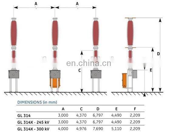 GL314 252kV Alstom High Voltage Circuit Breaker Alstom SF6 Circuit Breaker