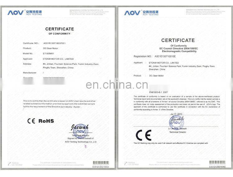 hot selling High torque flat type DC gear motor