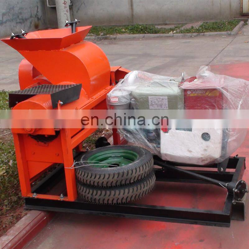 Towable wheels type powerful diesel engine belt driven corn thresher and shelling machine
