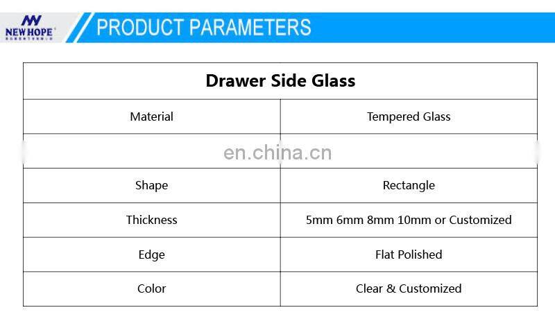 New Design Pairs of Rectangle Glass for Drawer Side