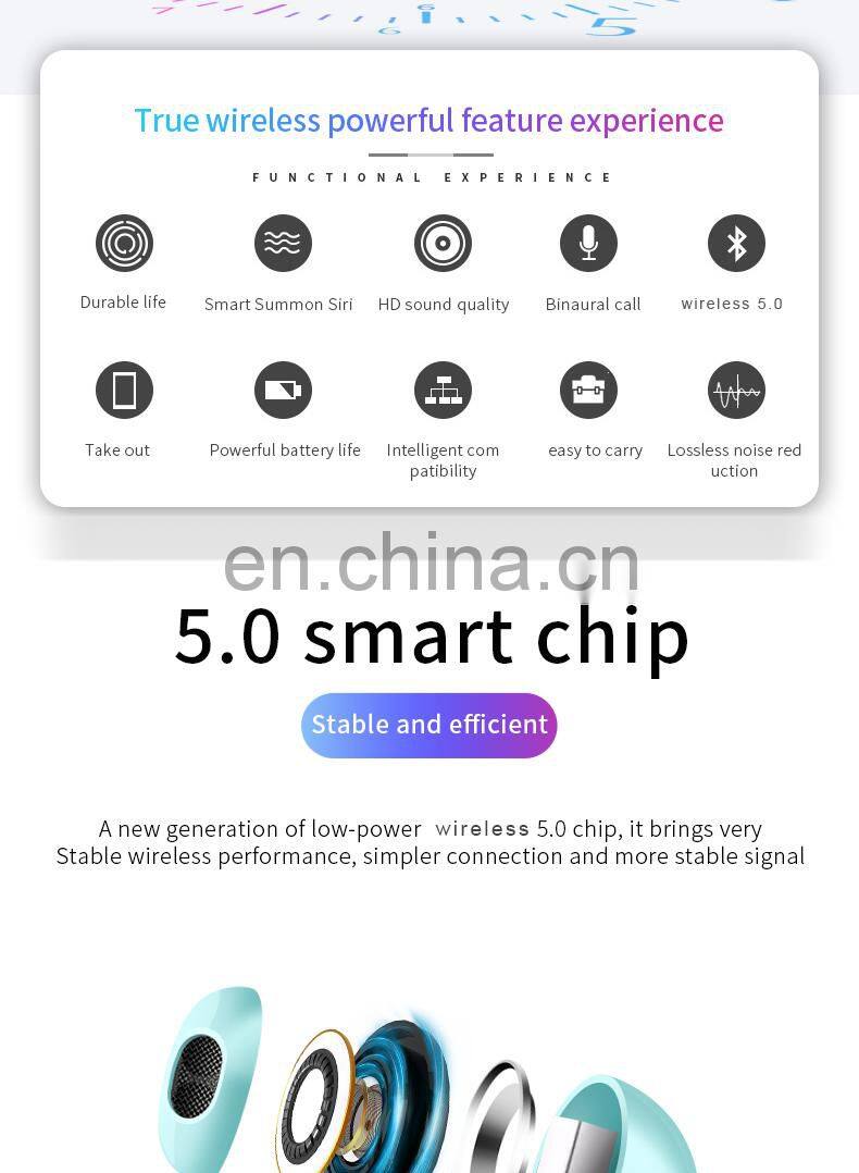 Hot selling newly noise cancelling twins touch i16 V5.0 TWS stereo earbuds with charging case by Best Selling Quality