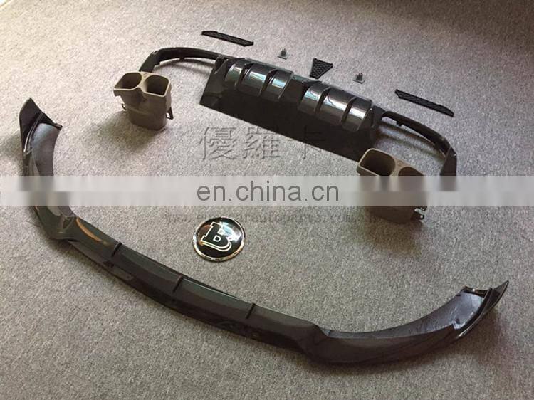 C63 w205 brabas carbon finber parts full set with carbon finber front lip diffuser and muffler tips and carbon rear wing