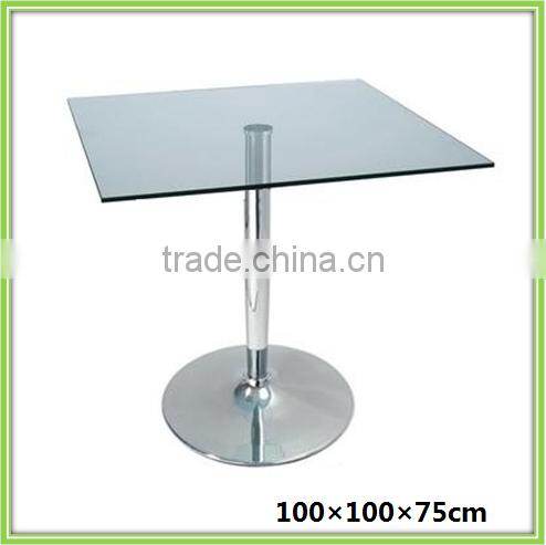 Modern New Design Square Metal Frame Glass Top Dining Table
