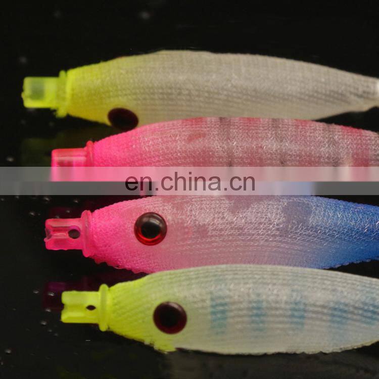 New Arrival 4g 8cm Sea Fishing Lure wood Shrimp Squid Octopus Soft Baits Lures High quality squid hook squid jigs