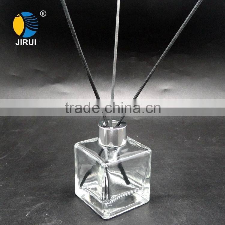 135ml square natural scent reed diffuser glass bottle with aluminum cap glass diffuser bottle