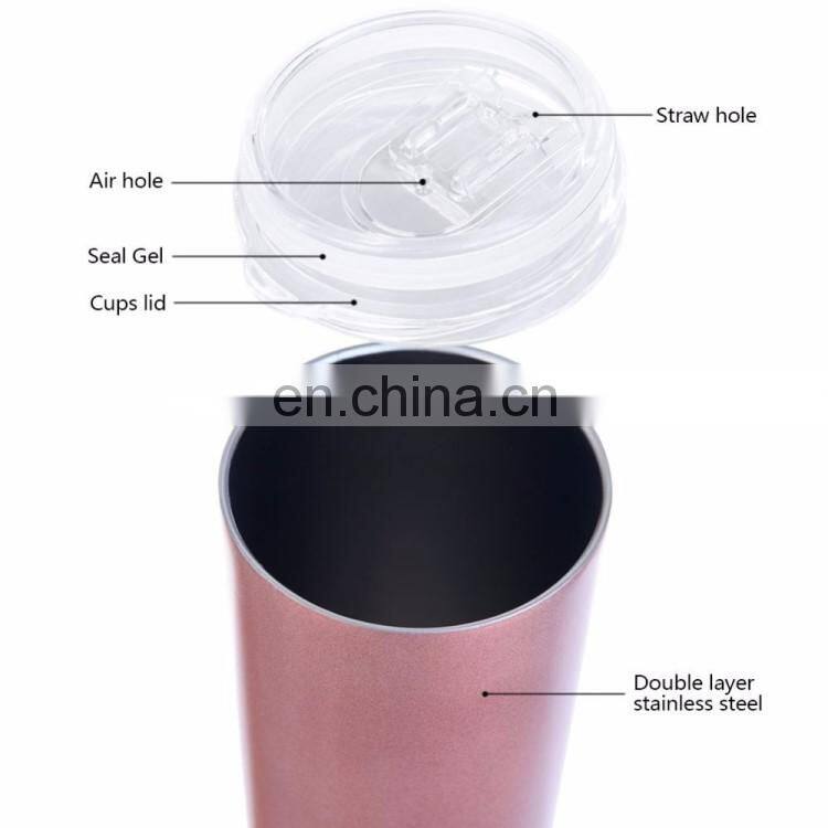 High Quality 20 0Z Slim Stainless Steel Tumbler with Straw Wholesale