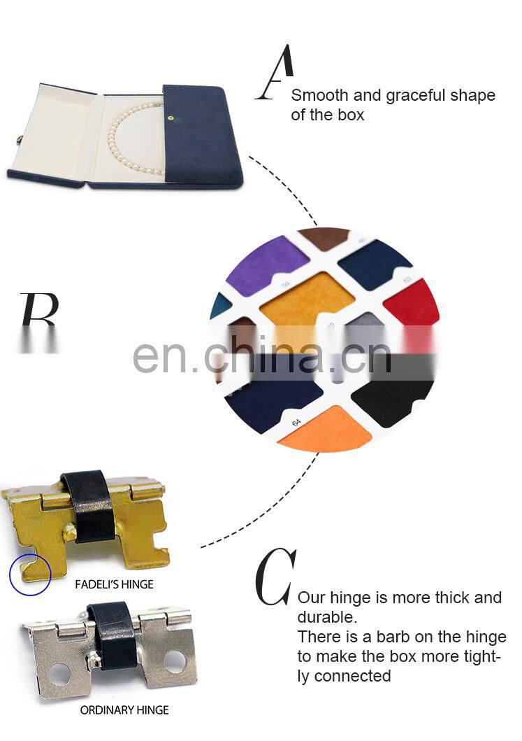 Fadeli New Arrival Luxury Velvet Jewelry Box Dark Gray Necklace Jewelry Box