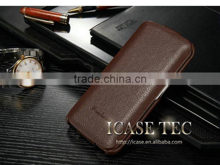 for samsung galaxy s6 edge flip case with real leather material