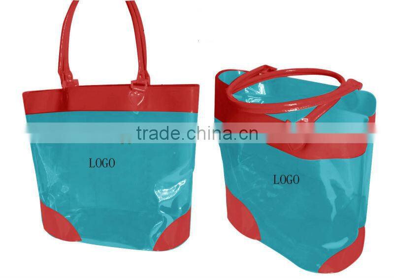 Factory beach towel bag vinyl beach bag girls waterproof bag orange color