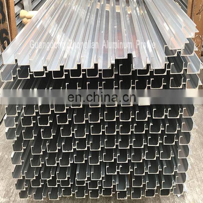 Anodized glass display extruded frame with aluminium kitchen cabinet handle profiles