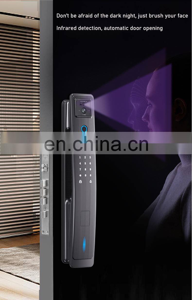 visible cat eye lock outdoor password electronic audio fingerprint gate smart digital door lock with camera for front door