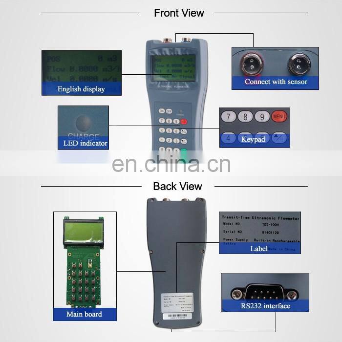 Taijia TDS-100H ultra sonic portable flow meters portable handheld ultrasonic flowmeter ultrasonic sensor