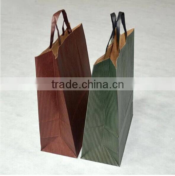 stripe kraft paper gift bag brown shopping bag