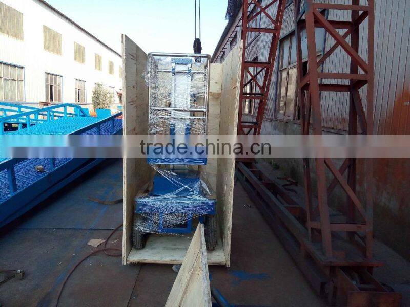 12m hydraulic man lift for glass washing / Double mast aluminum lift platform