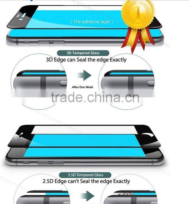 Hot sale! 0.33mm 3D curved silk screen 5.5 inches tempered glass screen protector for iphone 6/6s