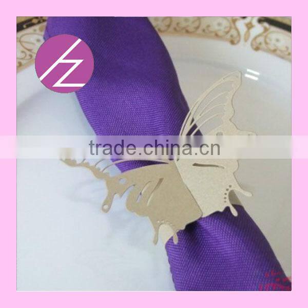 Wholesale cheap 2015 wedding paper crafts,laser cut wedding purple napkin rings MJ-32