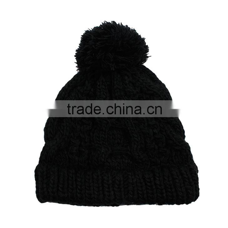 2015 knit hat free pattern with knitted pom warm beanie hat