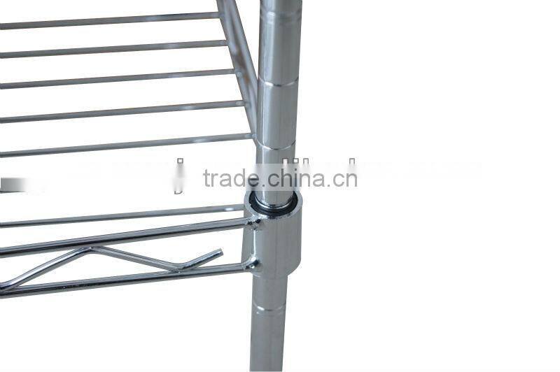 4 tier shelving unit/book shelf/corner shelf/flower shelf/chrome shelf