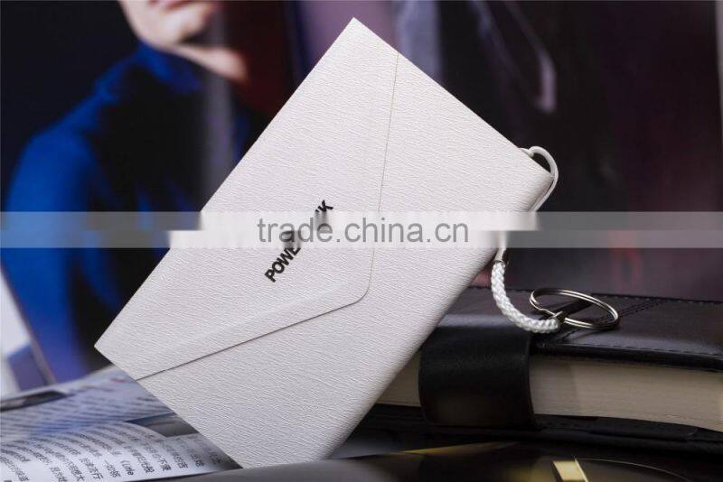 2016 new Ultra Thin Envelope Style Leather Power Bank