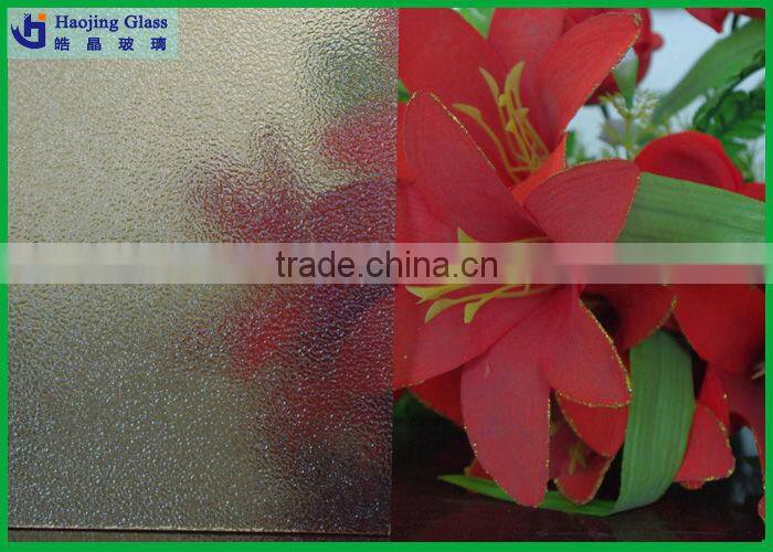 Shahe Haojing clear printing diamond amber beehive patterned glass figured glass rolled glass