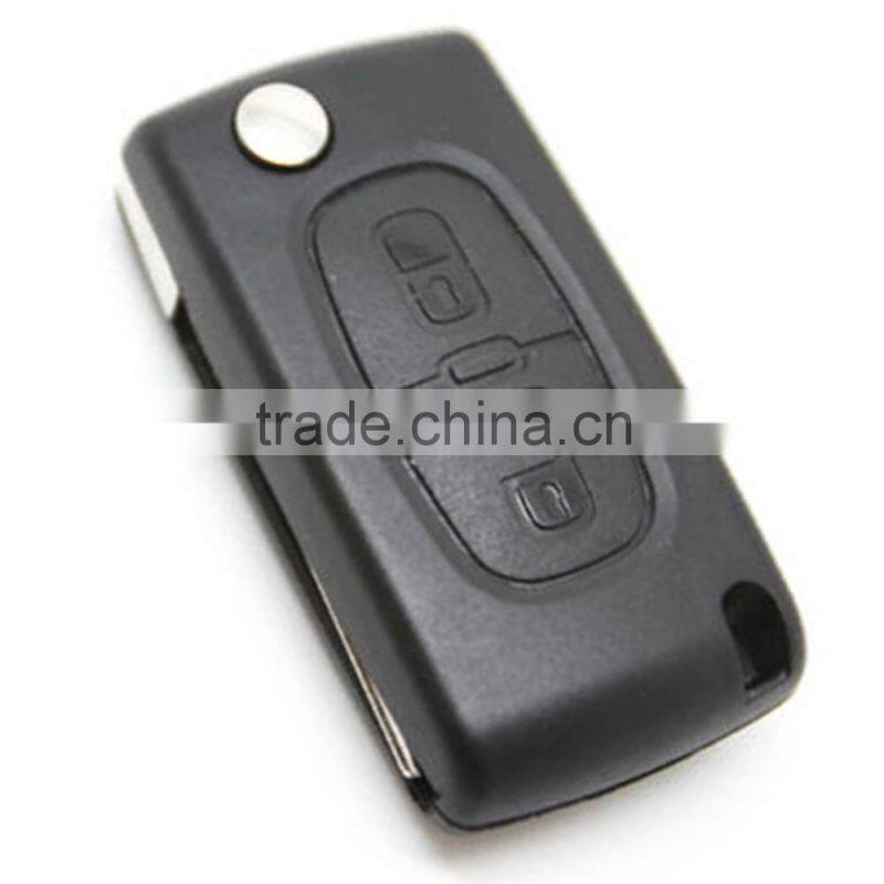 Uncut Blade Folding Remote Key Case Shell Replacement for CITROEN C3 2 BUTTON Flip Switchblade key protection cover