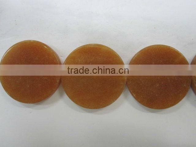 red aventurine polished round coin