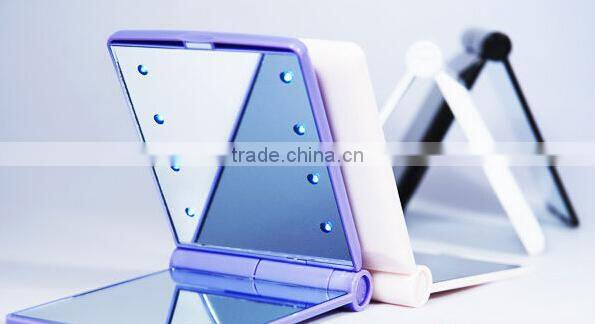 Make up Mirror with 8 led Lady Women Girl Pocket Mirror Home Office Use