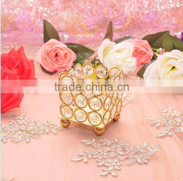 gold and silver crystal ball wedding candle holder ,crystal candle holder for wedding table(CAN-024)