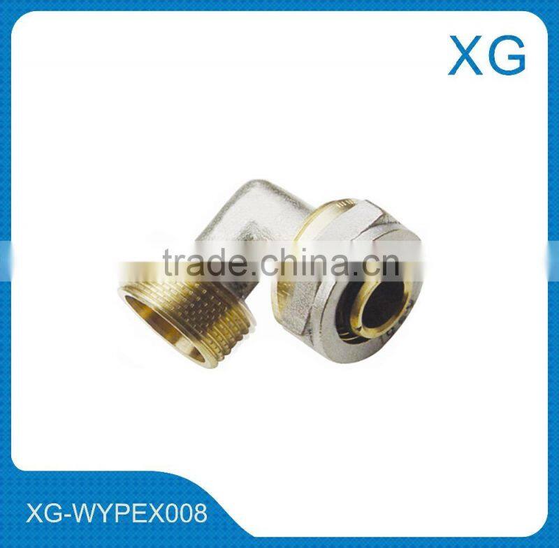 Brass compression fittings male threaded elbow/1216mm brass elbow for pex/al/pex pipes