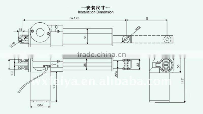 massage chair parts linear actuator FY011B DC motor 0~1000mm stroke