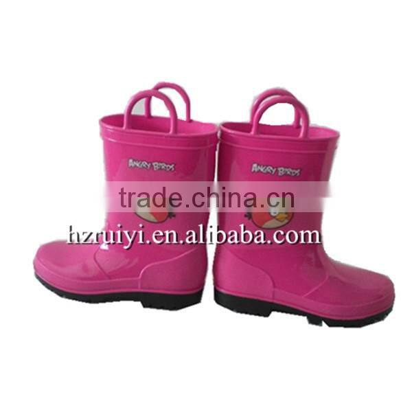 customer printed PVC cheap light kids fashionable cute cartoon pvc inject rain boots