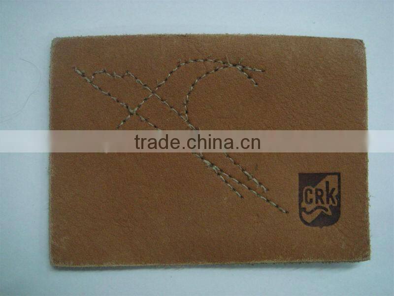 custom embossed leather patch