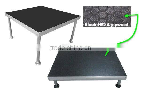 1.22x1.22m (4'x4') aluminum frame clear tempered glass stage platform