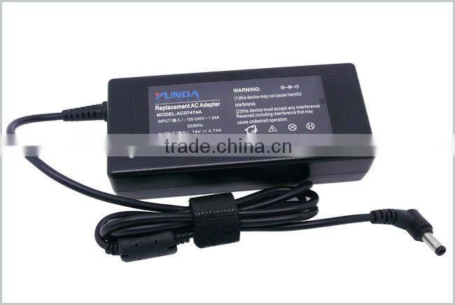 Genuine High Quality AC Adapter for Lenovo IdeaPad Y550 Y650 3000 n500 0713a1990 19V 4.74A 90w /5.5mm*2.5mm