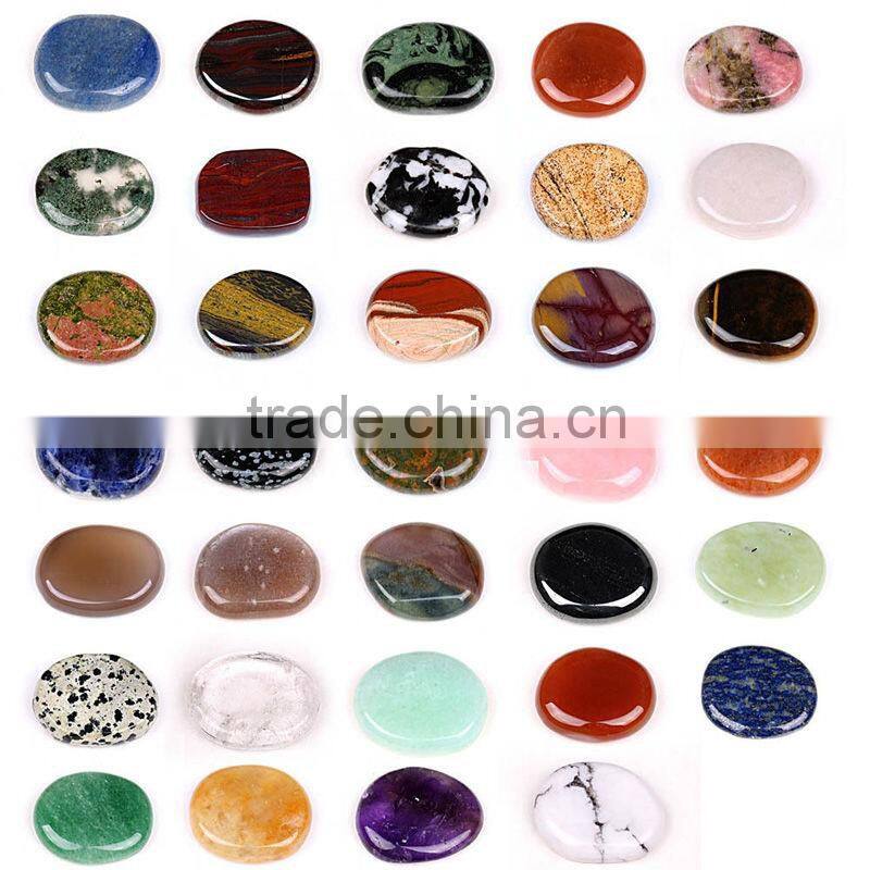 Natural Mixed Palm Stones Wholesale Pocket Gemstone Gray Agate as Gift