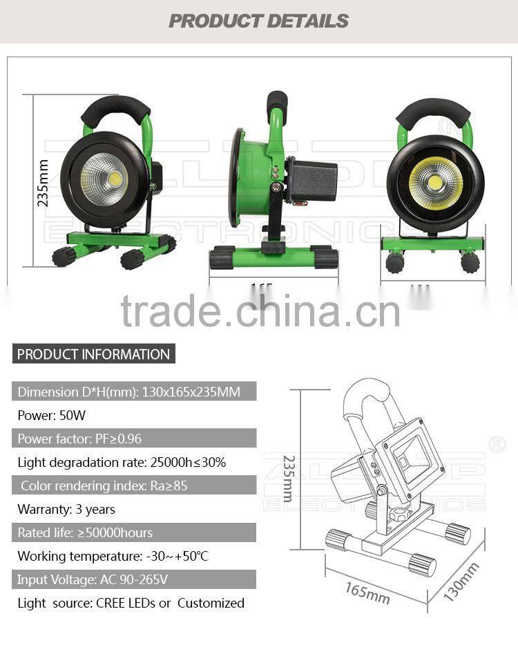 IP67 Waterproof portable aluminum bridgelux cob led 10w flood light