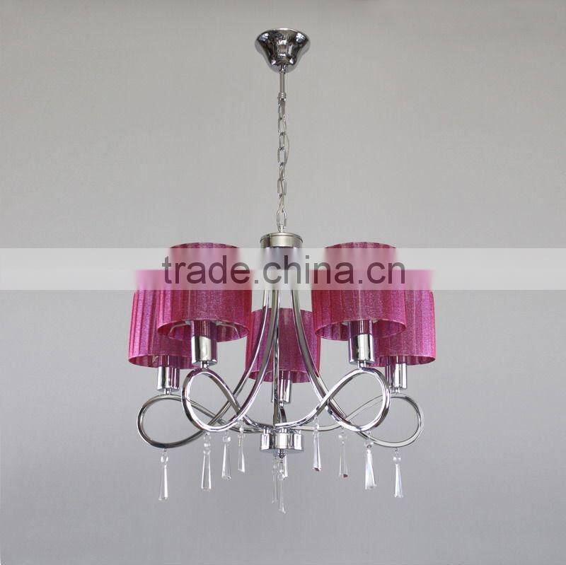 red fabric lampshade pendant lamp