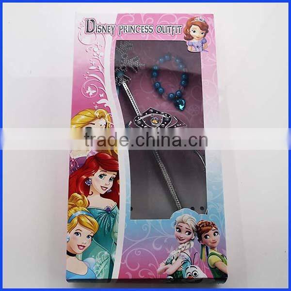 Attractive packing Fushion frozen Elsa snowflakes jewelry wand set for sale