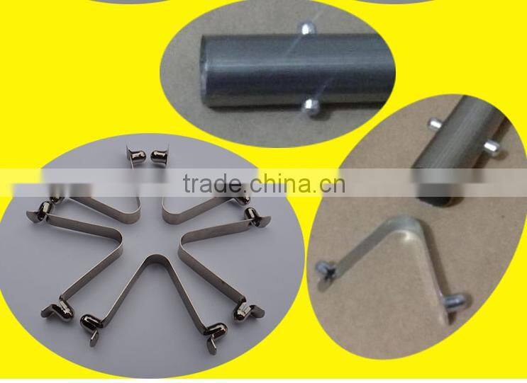 V-shaped double ball riveting solid elastic clasp, tube positioning, leaf spring jump beads, spring
