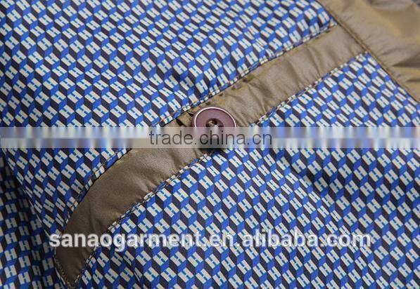 2015 casual men's knitted collar slim fit cotton-padded jacket