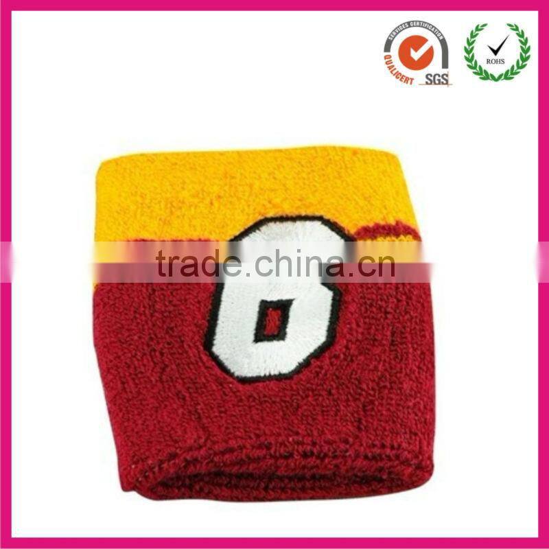 2013 Promotional Gift custom sports cotton toweling wrist sweatband with zipper