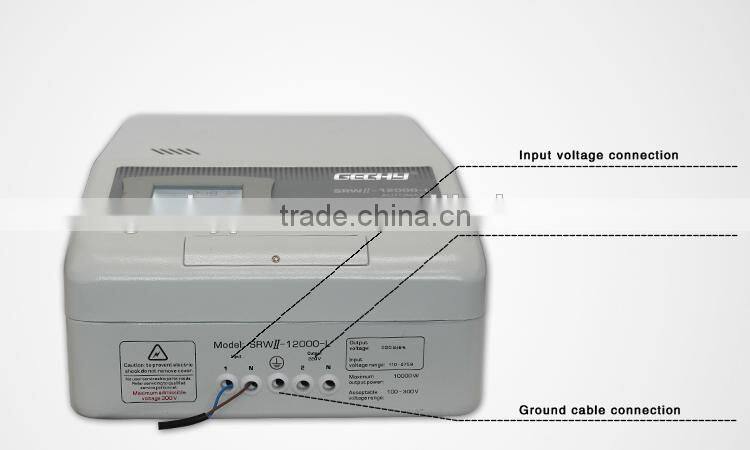 SRWII-12000-L single phase wall mounted LCD display relay control type full automatic AC voltage regulator/stabilizer/AVR
