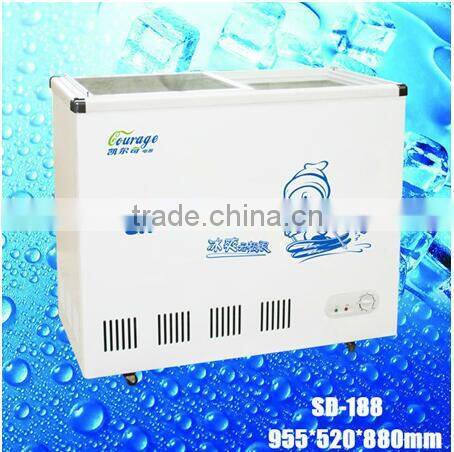 SD-258 open top refrigerator,open showcase refrigerator icecream fruit gas chest freezer